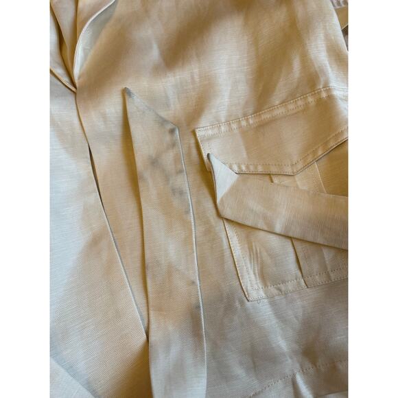 NWT Tahari Ivory Linen Blend Tie Closure Minimalist Summer Blazer/ House Coat Lg - Picture 8 of 11